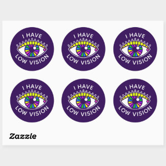 I Have Low Vision Visually Impaired Blind Eyeball Classic Round Sticker