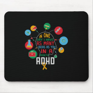 I Have Many Ideas Adhd Awareness Comfort Colours A Mouse Pad