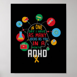 I Have Many Ideas Adhd Awareness Comfort Colours A Poster