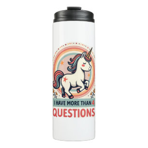 I Have More Than 4 Questions Vintage Unicorn Retro Thermal Tumbler