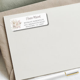 I Have Moved Boho Floral Return Address Label
