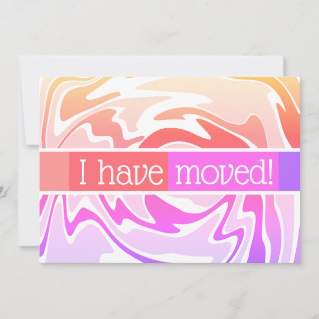 I Have Moved Fun And Colourful Announcement (Front)