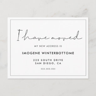 I have moved handwritten minimalist announcement