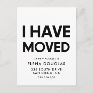 I have moved Modern minimalist Moving announcement Postcard