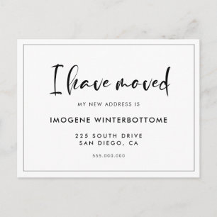 I have moved Modern trendy typography announcement Postcard
