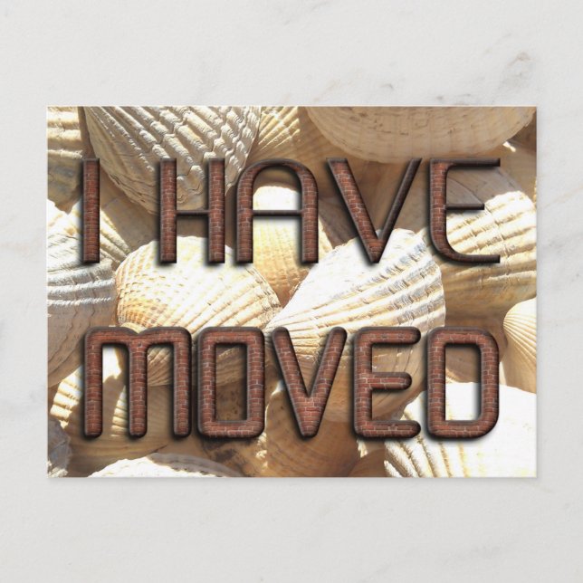 I have moved, New Address Shells Stone Bricks Text Announcement Postcard (Front)