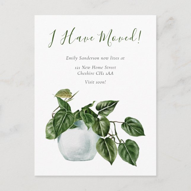 I Have Moved New Home Change of Address Announcement Postcard (Front)