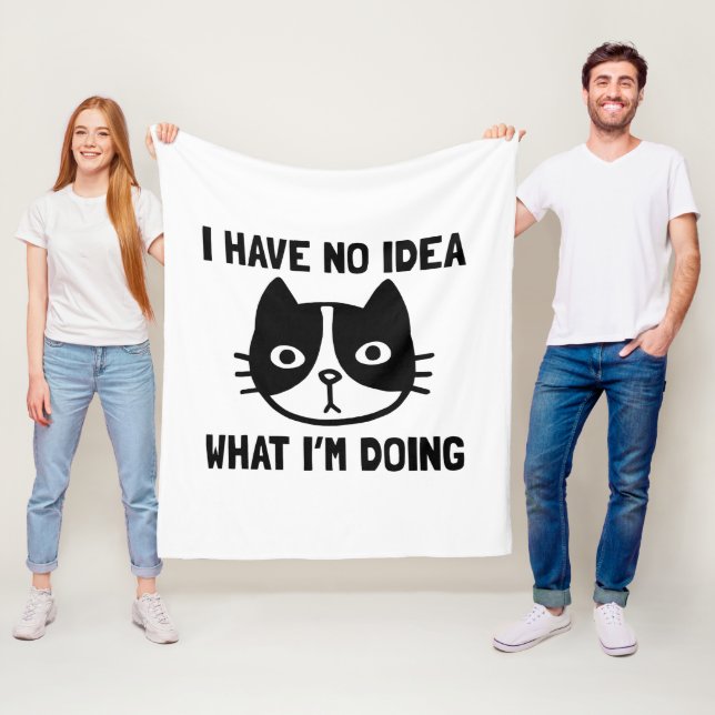 I Have No Idea What I'm Doing Cat Fleece Blanket (In Situ)