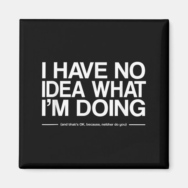 I Have No Idea What Im Doing Funny Quote Humour Magnet (Front)