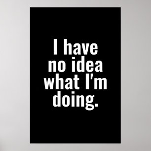I have no idea what I'm doing funny sayings Poster