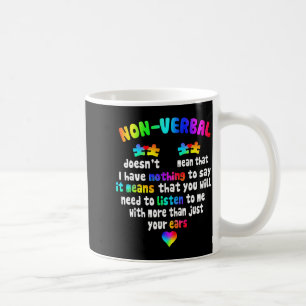 I Have Non-verbal Puzzle Piece Neon Pastel Autism Coffee Mug