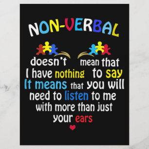 I Have Nonverbal Autism Awareness Puzzle Piece Flyer