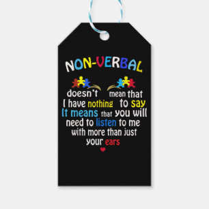 I Have Nonverbal Autism Awareness Puzzle Piece Gift Tags