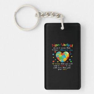 I Have NONVERBAL Autism Awareness Puzzle Piece Key Ring