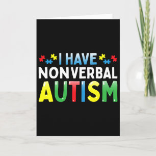 I Have Nonverl Autism Awareness Safety Communicati Card