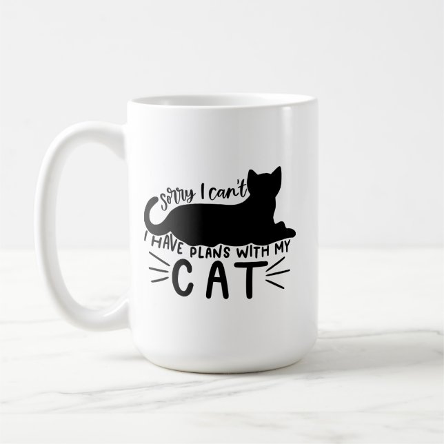 I Have Plans with My Cat  Coffee Mug (Left)