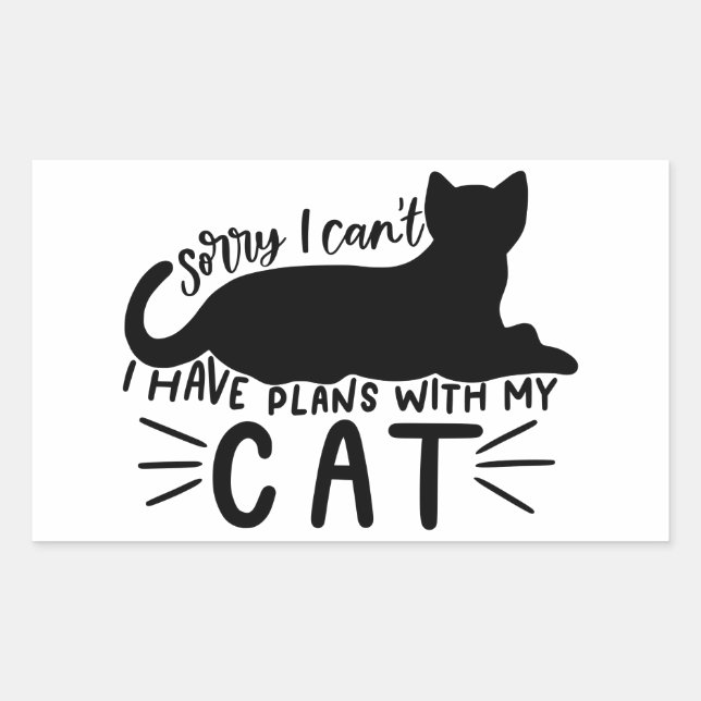 I Have Plans with My Cat Rectangular Sticker (Front)
