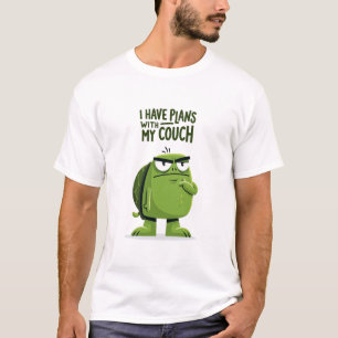 I Have Plans With My Couch Funny Turtle Character T-Shirt