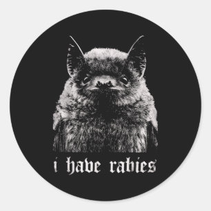 I Have Rabies Funny Bat Classic Round Sticker