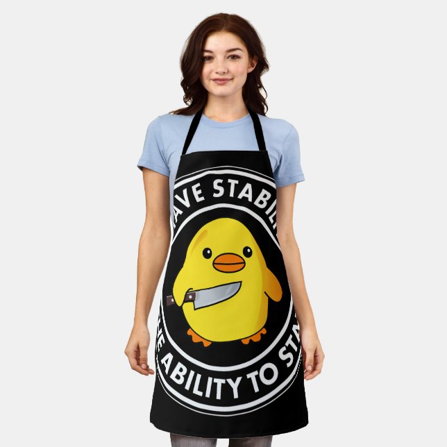 I Have Stability Ability To Stab Funny Apron (Worn)