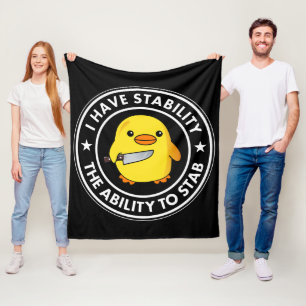 I Have Stability Ability To Stab Funny Fleece Blanket