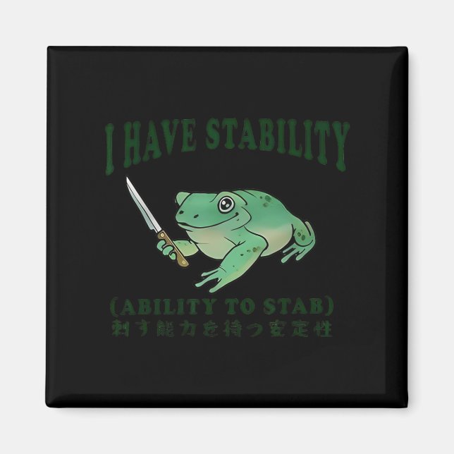 I Have Stability Ability To Stab Funny Frog Japane Magnet (Front)
