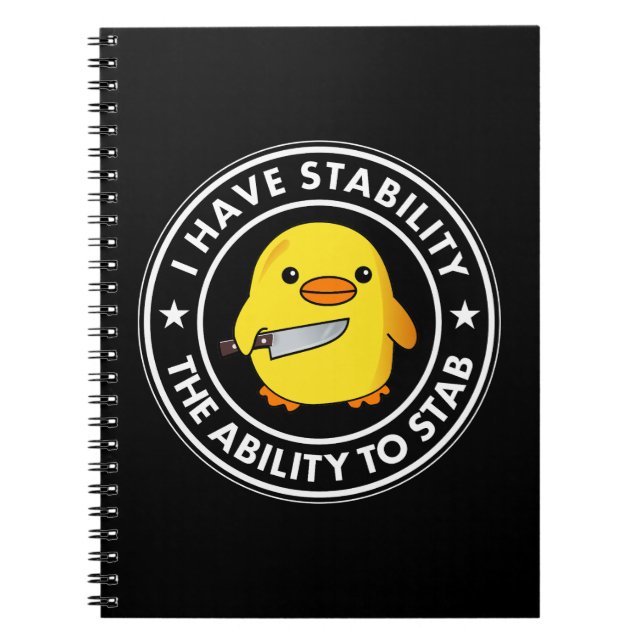 I Have Stability Ability To Stab Funny Notebook (Front)