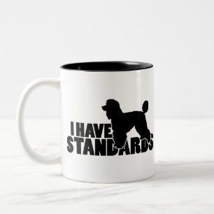 I have standards - standard poodle silhouette gear Two-Tone coffee mug