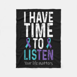 I Have Time To Listen Awareness Illustration Fleece Blanket