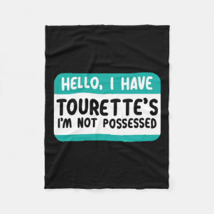 I Have Tourette Syndrome Awareness Teal Ribbon Dis Fleece Blanket