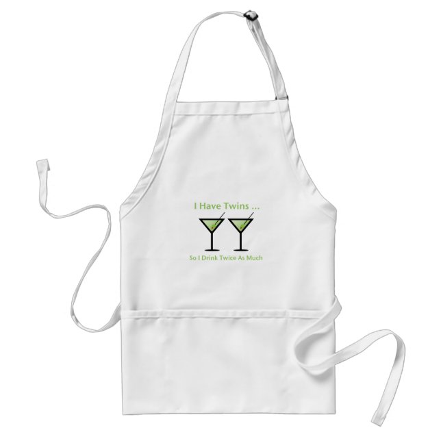 I Have Twins, So I Drink Twice As Much Standard Apron (Front)