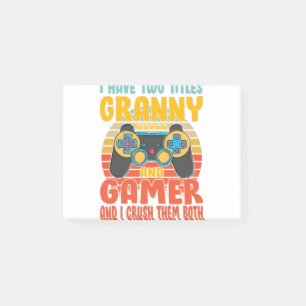 I Have Two Titles Granny And Gamer, Funny Gaming Post-it Notes