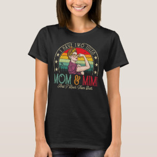 I Have Two Titles Mum And Mimi Women Leopard Vinta T-Shirt