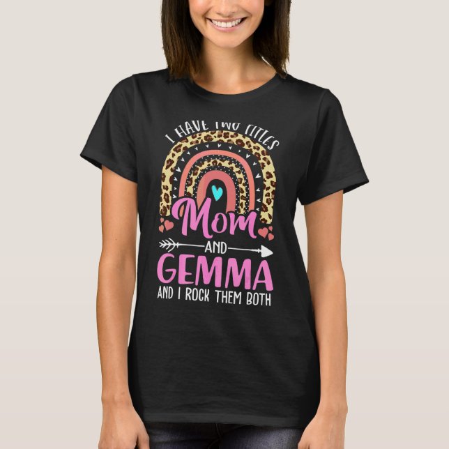I Have Two Tittles Mum And Gemma Grandma Cute Moth T-Shirt (Front)