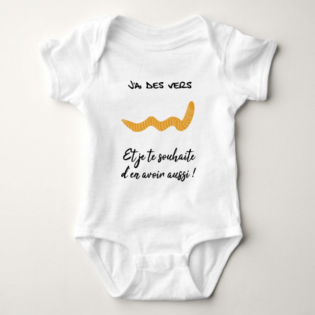 i have worms & i wish you have worms too! baby bodysuit (Front)