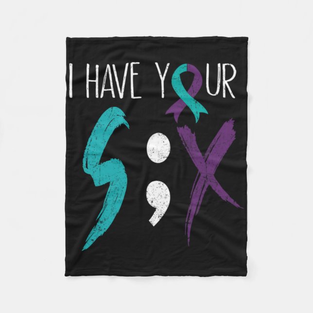 I Have Your Six Military Suicide Prevention Awaren Fleece Blanket (Front)
