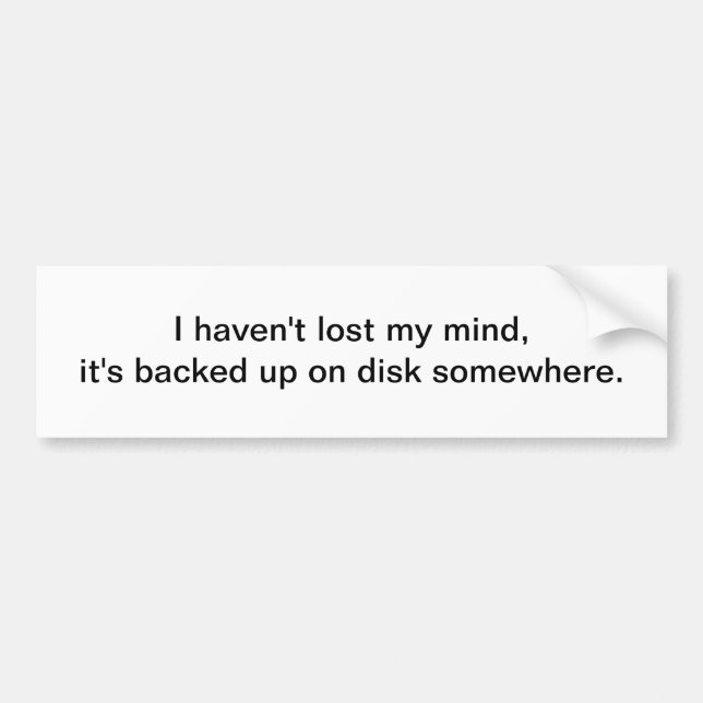 I haven't lost my mind - bumper sticker (Front)