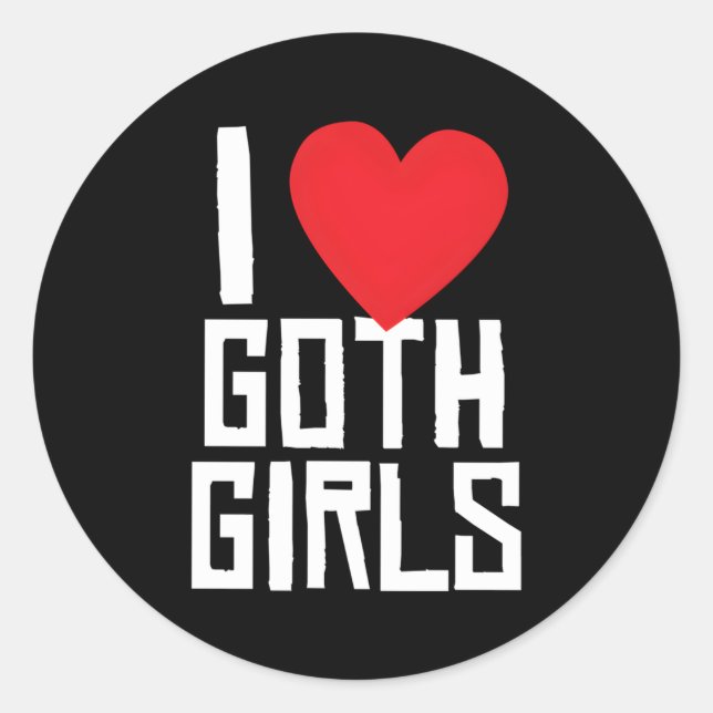 I He Love Goth Emo Gothic Classic Round Sticker (Front)