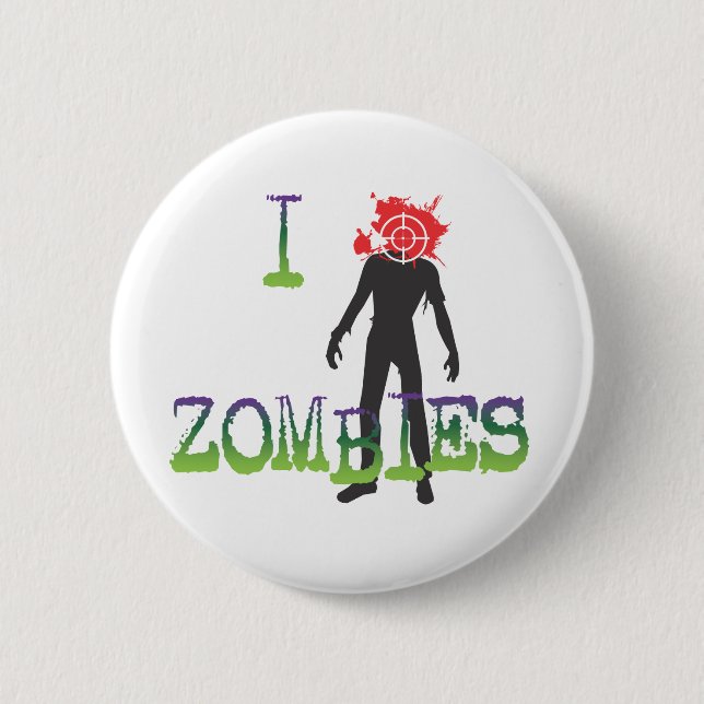 I Headshot Zombies 6 Cm Round Badge (Front)
