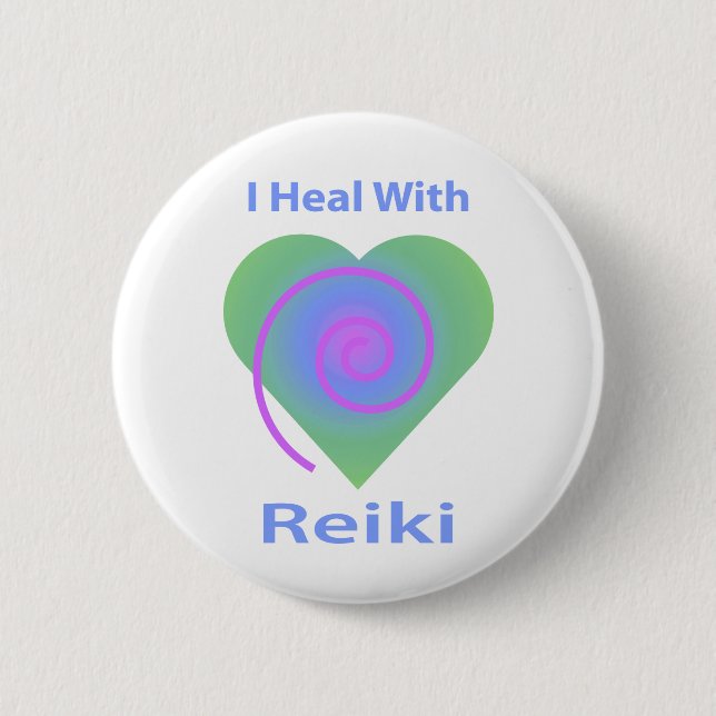 I Heal with Reiki 6 Cm Round Badge (Front)