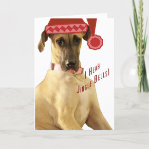 I hear jingle bells holiday card