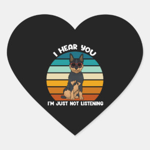 I Hear You Im Just Not Listening Schnauzer Heart Sticker