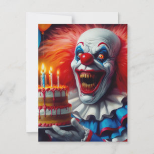 I Heard It's Your Birthday Horror Clown Card