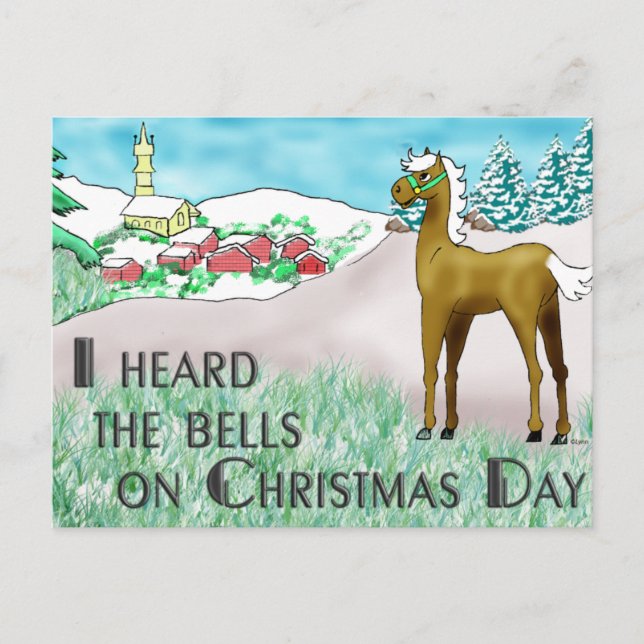 I Heard the Bells on Christmas Day Holiday Postcard (Front)