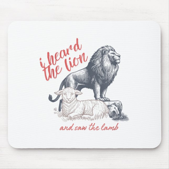 I Heard The Lion And Saw The Lamb Sheep Minimalist Mouse Pad (Front)