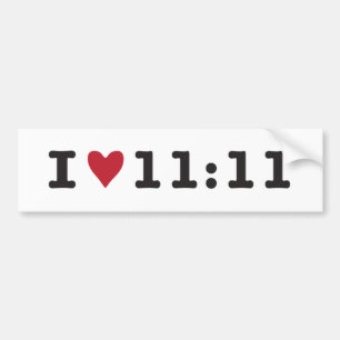 I Heart 11:11 Bumper Sticker