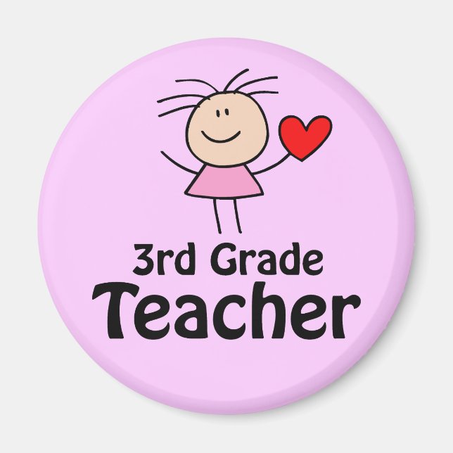 I Heart 3rd Grade Teacher Magnet (Front)