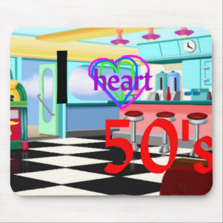 i heart 50's mouse pad