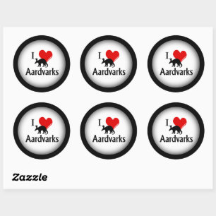 I Heart Aardvarks Classic Round Sticker
