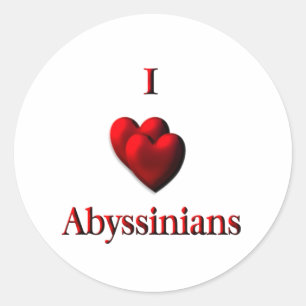 I Heart Abyssinias Classic Round Sticker